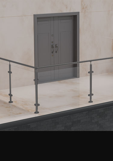 Black Chrome Glass Balustrade